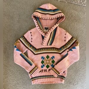 Antik Denim Pink Sweater with Geometric Patterns